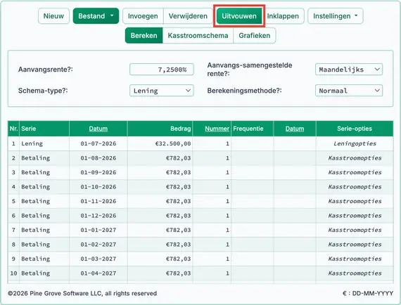 Betalingen uitgebreid