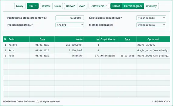 Główne okno Ultimate Financial Calculator