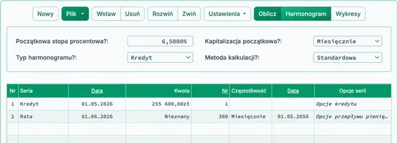 Przygotowanie do obliczenia płatności okresowej