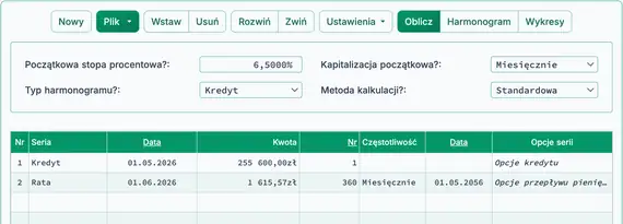 Obliczono standardową płatność