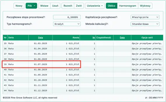 Dostosuj pierwszą płatność