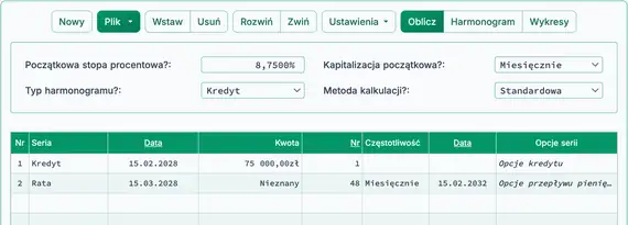 Ustawienie kredytu z pominiętymi płatnościami