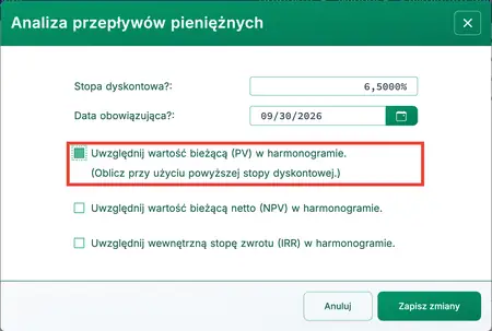 Opcja wartości bieżącej
