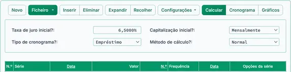 Definições de empréstimo convencional da calculadora