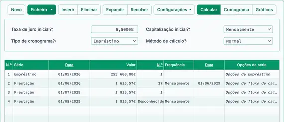 Todas as prestações ajustadas