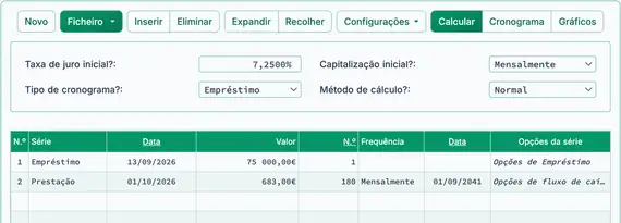 Resultado do primeiro pagamento do empréstimo de construção