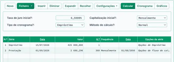 Juros de dias ímpares com data de origem