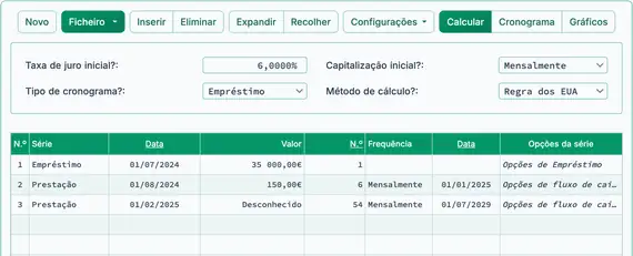 Configuração inicial da Regra dos EUA