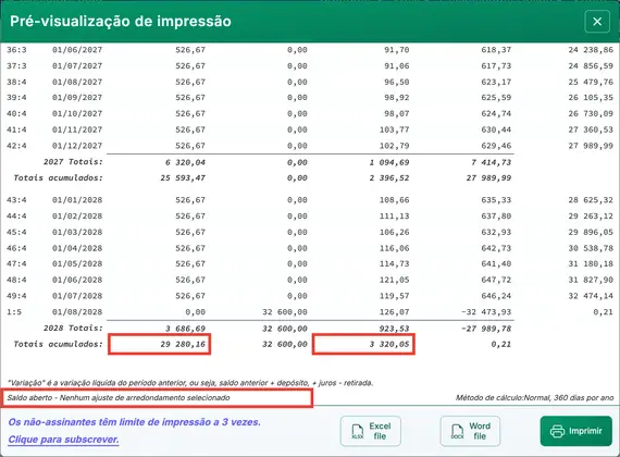 Cronograma de poupança