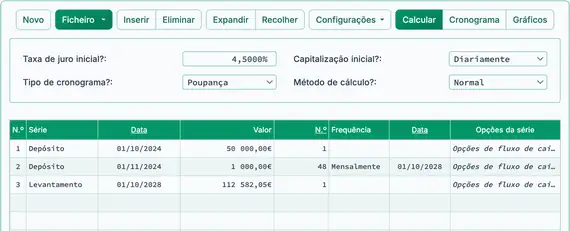 Valor futuro após depósitos
