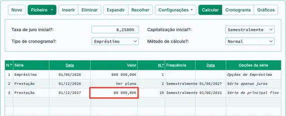 Resultado de juros apenas seguida de capital fixo