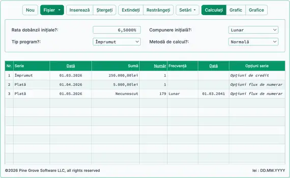 Fereastra principală a Ultimate Financial Calculator