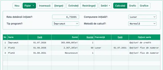 Configurare a doua calculare plată finală tip balon