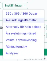 avrundningsinställningar