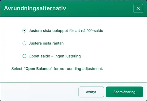 låneavrundningsalternativ