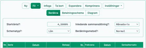 Ursprungliga inställningar