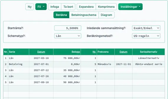Byggnadslån med tre extra utbetalningar