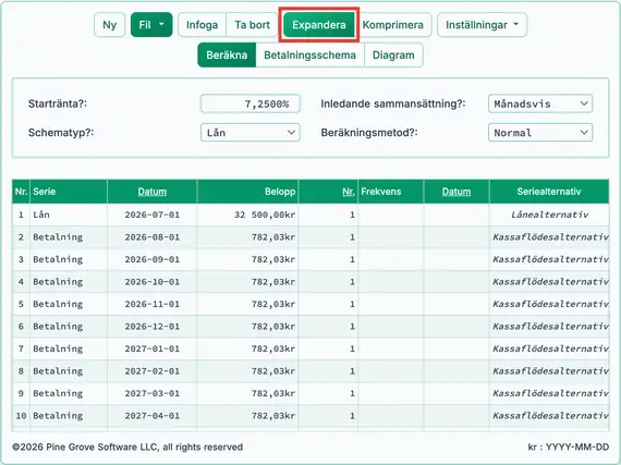 Betalningar expanderade