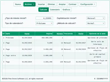 Captura de pantalla de la interfaz de la Ultimate Financial Calculator
