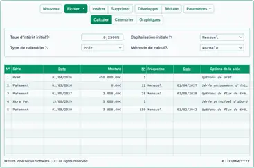 Capture d’écran de l’interface de l’Ultimate Financial Calculator