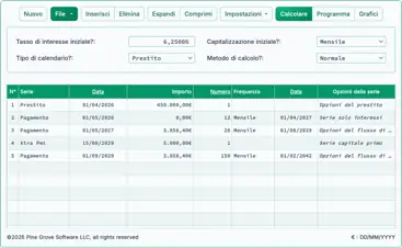 Schermata dell'interfaccia di Ultimate Financial Calculator