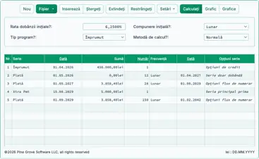 Captură de ecran a interfeţei Ultimate Financial Calculator