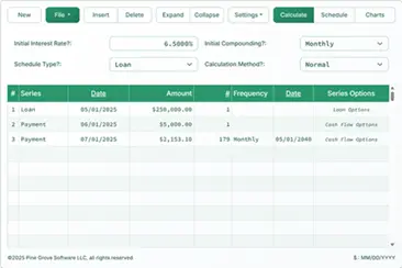 Screenshot of the Ultimate Financial Calculator interface