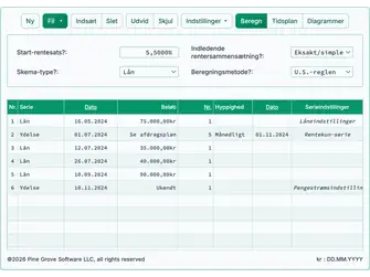 Screenshot of the construction loan calculator interface
