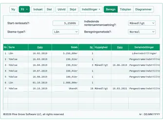 Screenshot of the loan payoff calculator interface