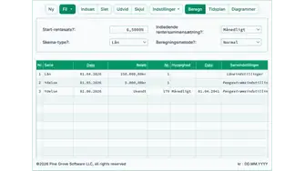 Skærmbillede af Ultimate Financial Calculator‑grænsefladen.