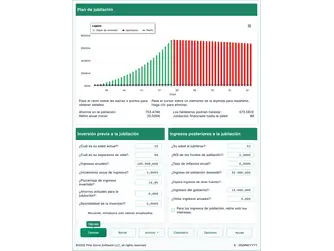 Screenshot of the retirement calculator interface