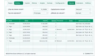 Screenshot of the loan payoff calculator interface
