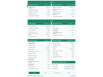 Screenshot of the net worth calculator interface