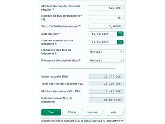 Screenshot of the present value of an annuity calculator interface