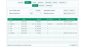 Screenshot of the construction loan calculator interface