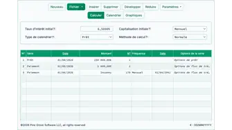 Capture d’écran de l’interface de l’Ultimate Financial Calculator