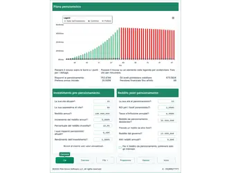 Screenshot of the retirement calculator interface
