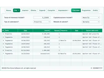 Screenshot of the loan payoff calculator interface
