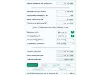 Screenshot of the savings calculator interface