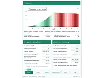 Screenshot of the retirement calculator interface