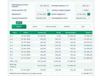 Screenshot of the future value of an annuity calculator interface