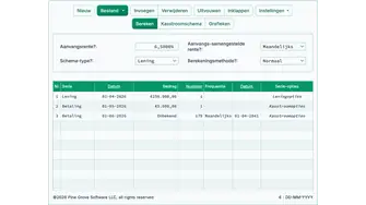 Schermafbeelding van de Ultimate Financial Calculator‑interface