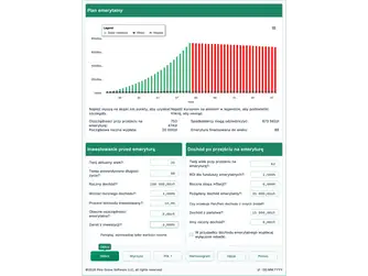 Screenshot of the retirement calculator interface