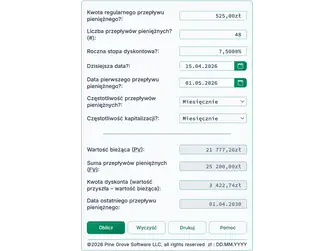Screenshot of the present value of an annuity calculator interface