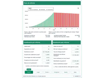 Screenshot of the retirement calculator interface