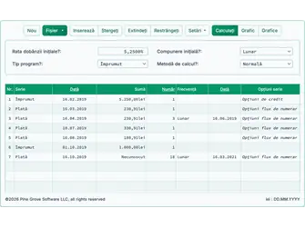 Screenshot of the loan payoff calculator interface