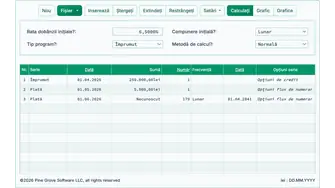 Captură de ecran a interfeţei Ultimate Financial Calculator