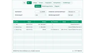 Skärmbild av Ultimate Financial Calculator‑gränssnittet